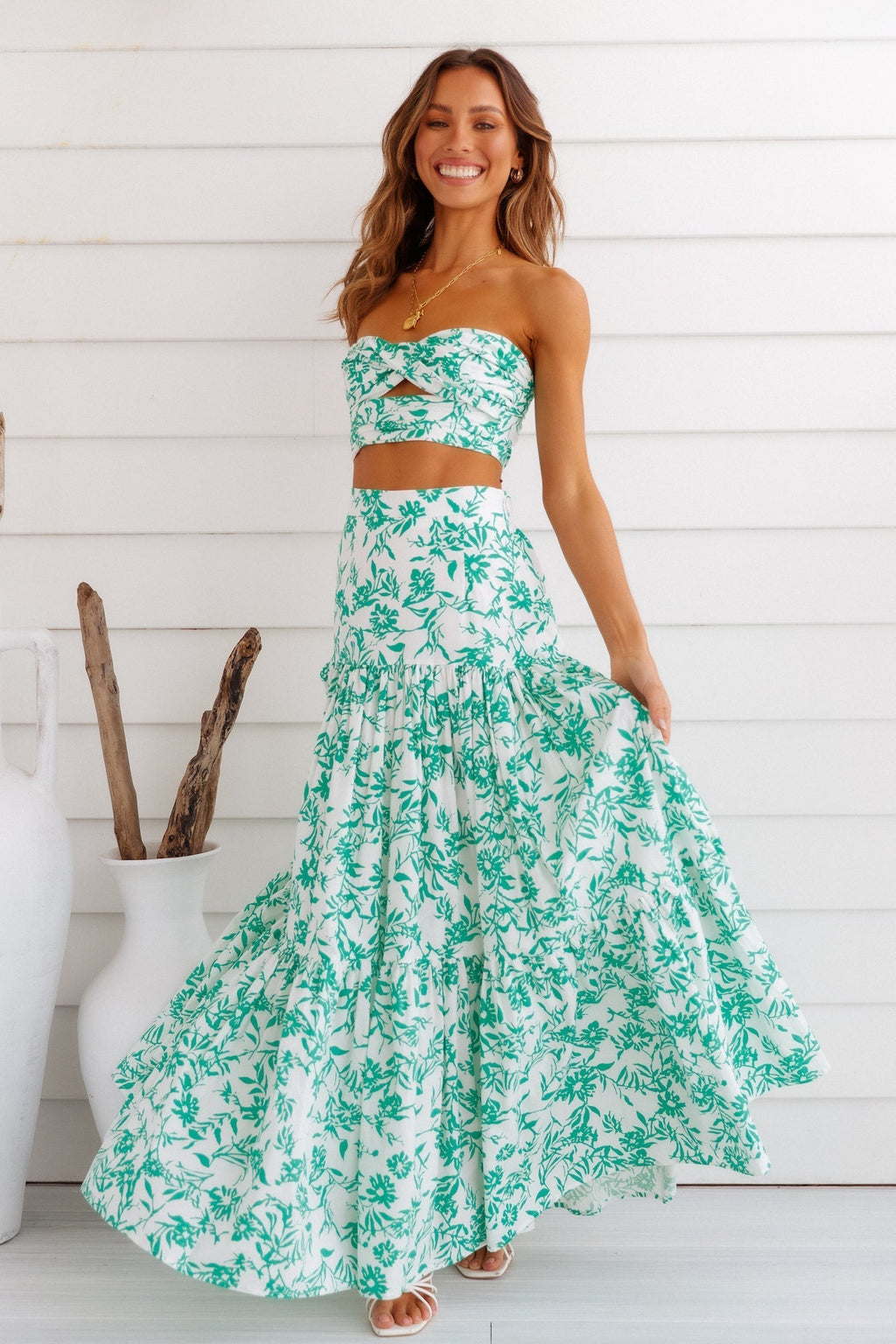 Ayla Maxi Skirt Green