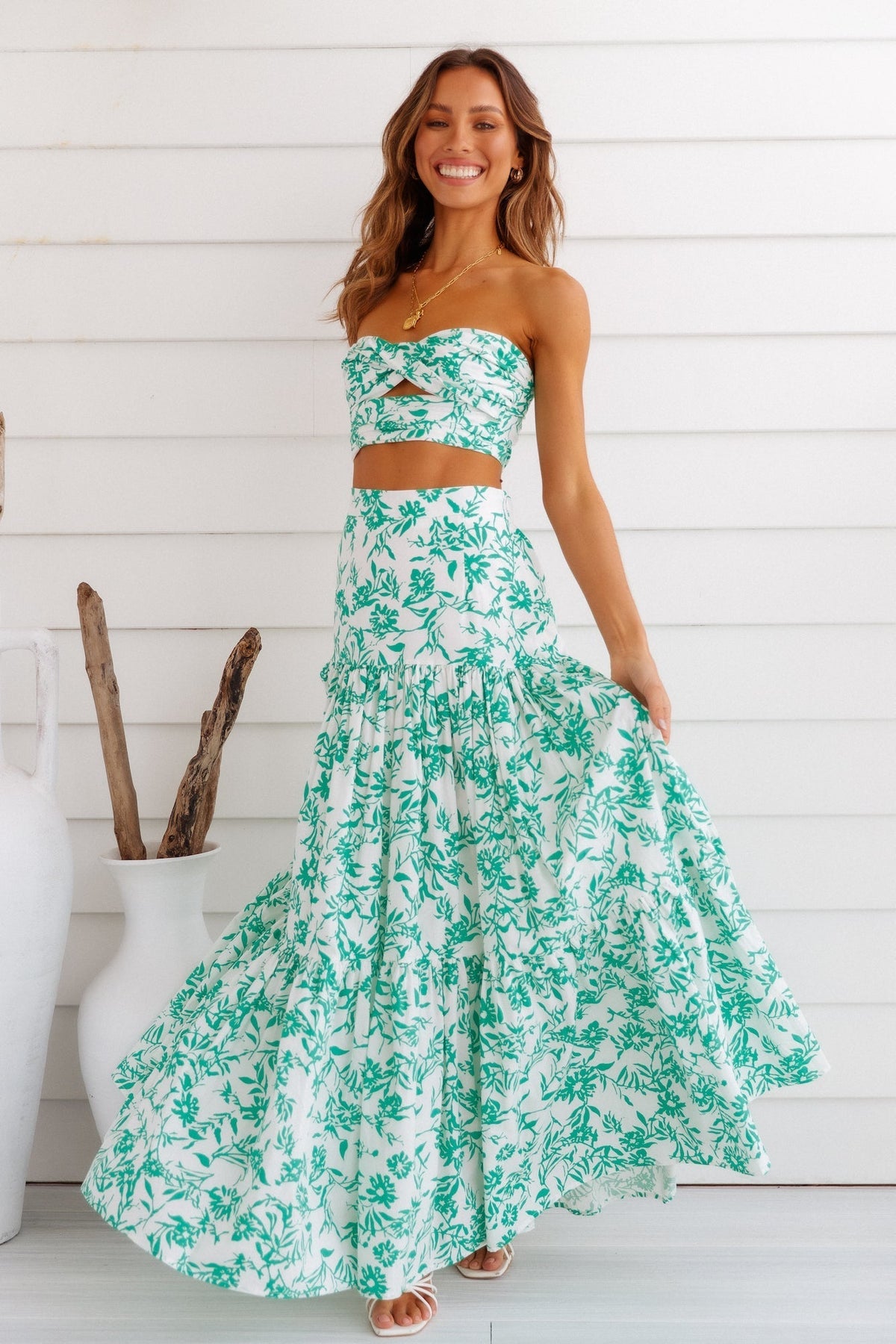 Ayla Maxi Skirt Green