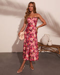 Rosewater Sky Floral Midi Dress