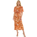 Sleeveless Maxi Dress With Separate Front Tie Shrug In Clay/Rust/Ivory