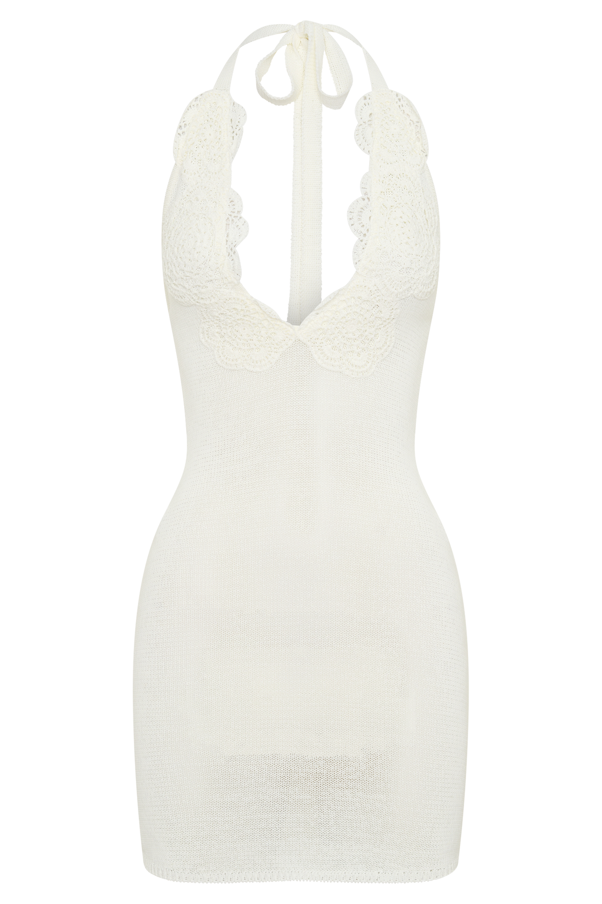 Bohdie Crochet Halter Mini Dress - Ivory