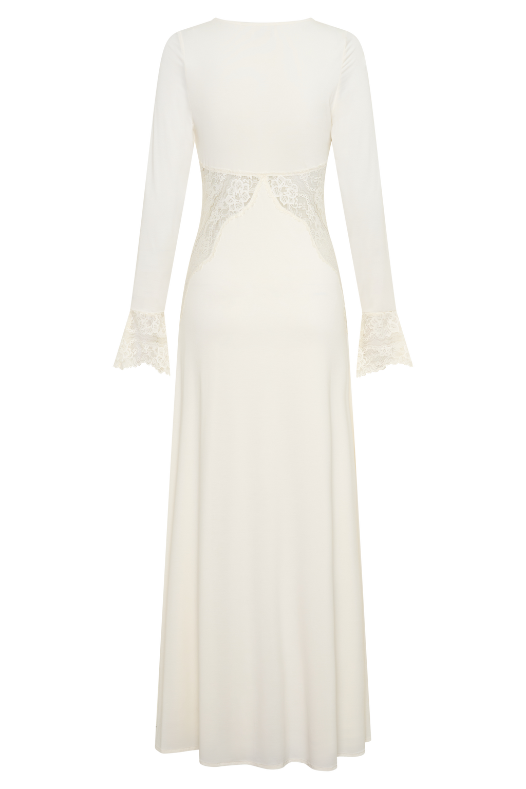 Elethea Lace Slinky Maxi Dress - Ivory