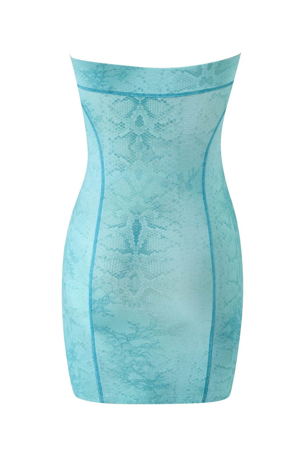 BLARE TUBE MINI DRESS - TEAL SERPENTINE