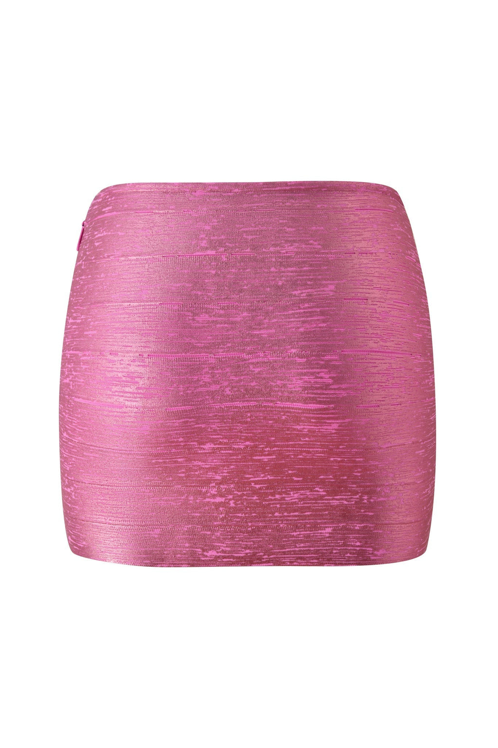 AIDEN PLATINUM BANDAGE MINI SKIRT - FUCHSIA