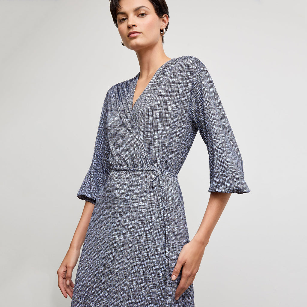 Hope Wrap Dress - Printed Jersey :: Blueprint Sketch