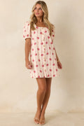 Garden Keepsake Ivory Floral Cotton Mini Dress