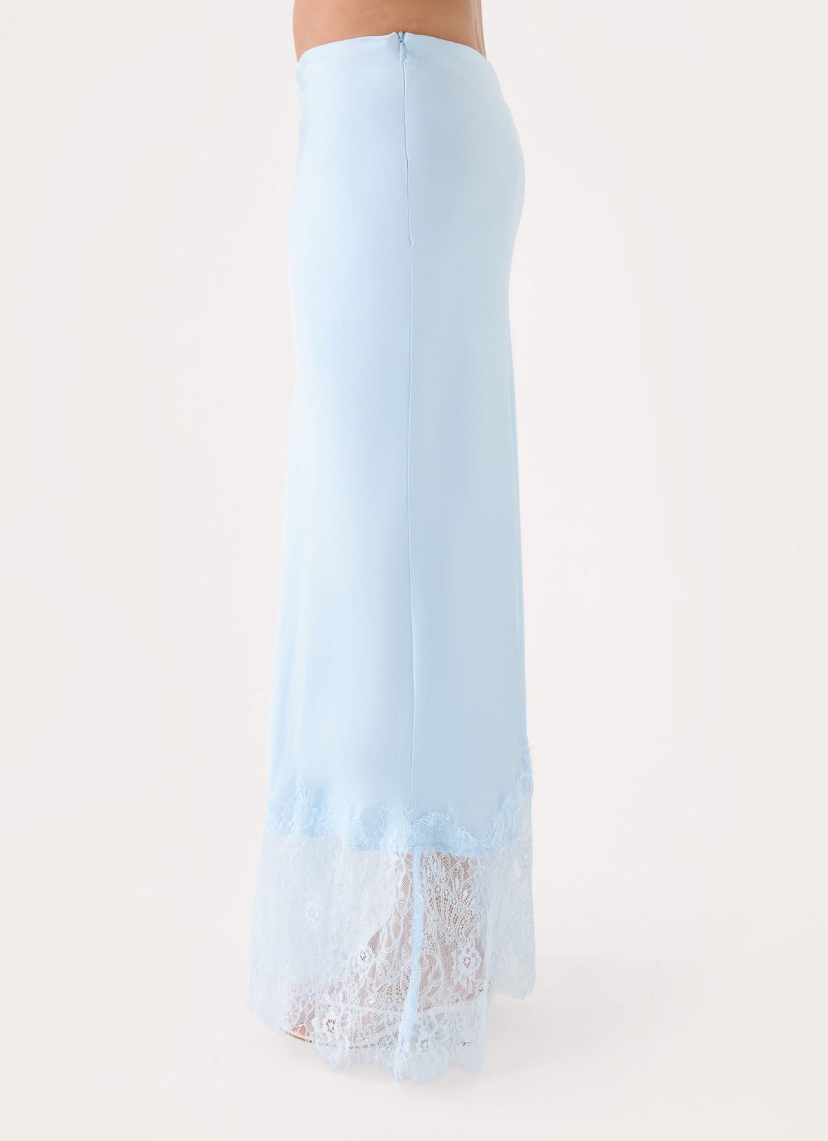 Merisso Lace Trim Maxi Skirt - Blue