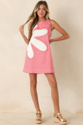 Instant Joy Red Gingham Cotton Appliqu¨¦ Mini Shift Dress