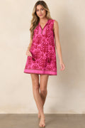 Loud and Clear Pink Botanical Print Mini Dress