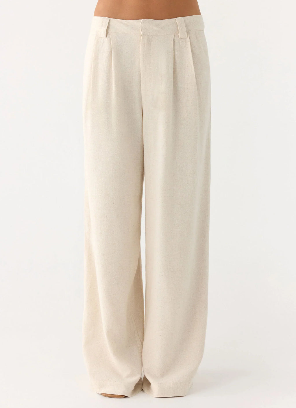 Delong Low Rise Linen Pants - Oatmeal