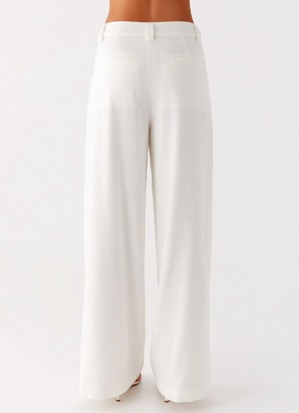 Delong Low Rise Linen Pants - White