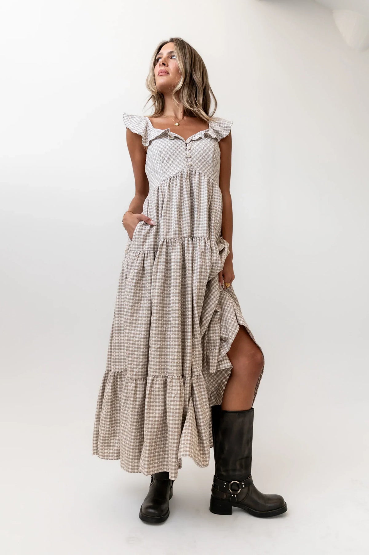Salome Gingham Maxi Dress