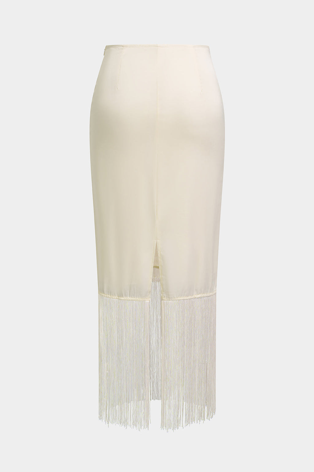 Solid Fringe Hem Skirt