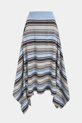 Knit Asymmetrical Hem Skirt
