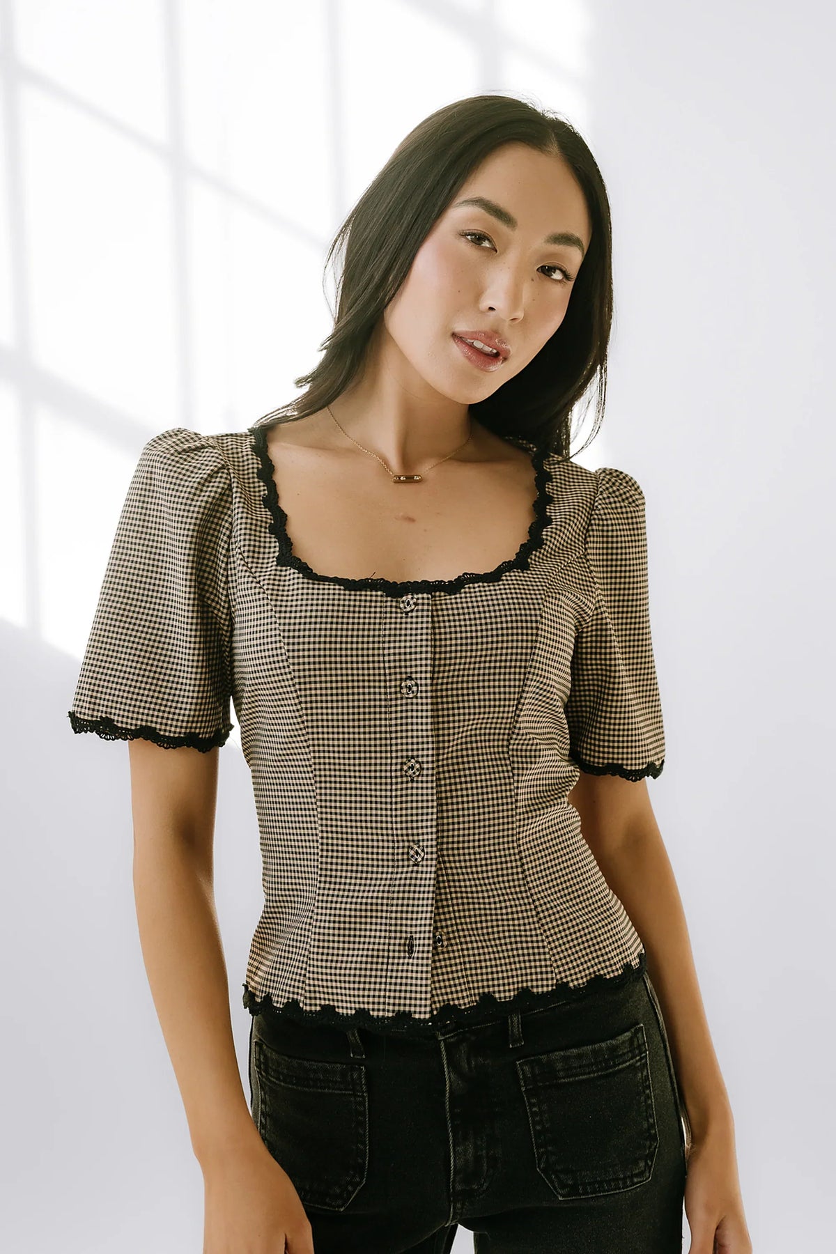 Marrel Gingham Blouse