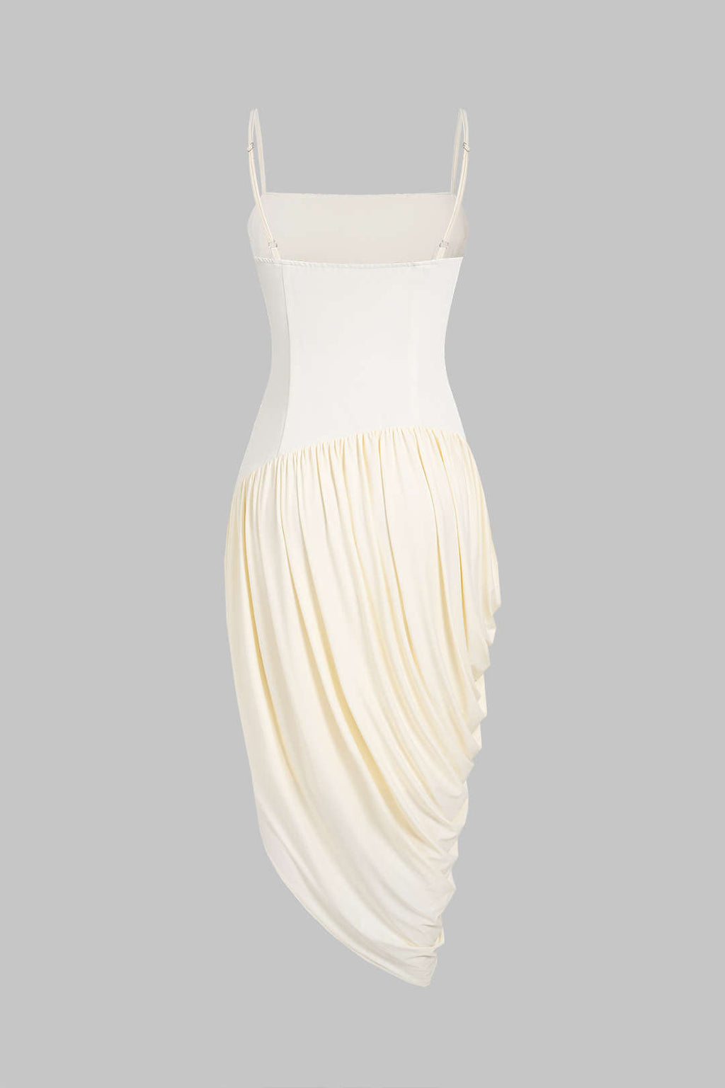 Ruched Asymmetrical Slip Sleeveless Midi Dress