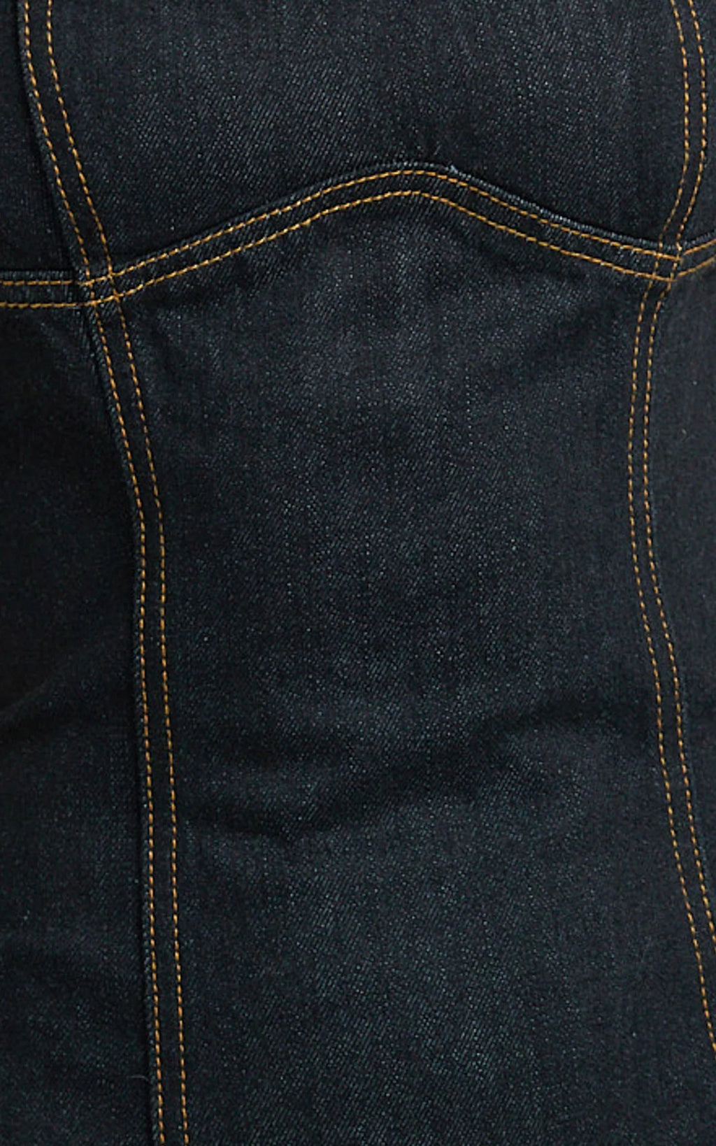 Fabia Mini Dress - Denim Square Neck Fitted Dress in Dark Wash