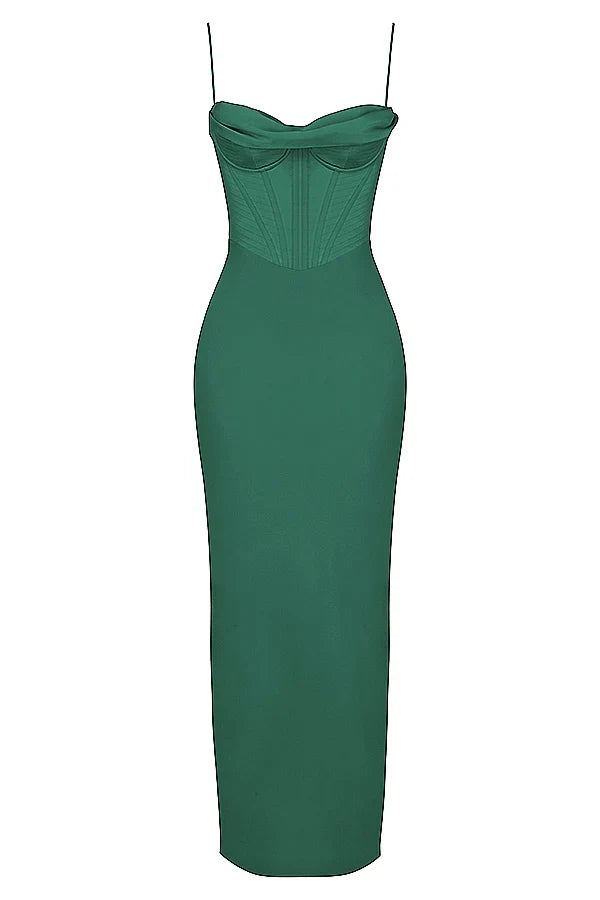 forest corset maxi dress