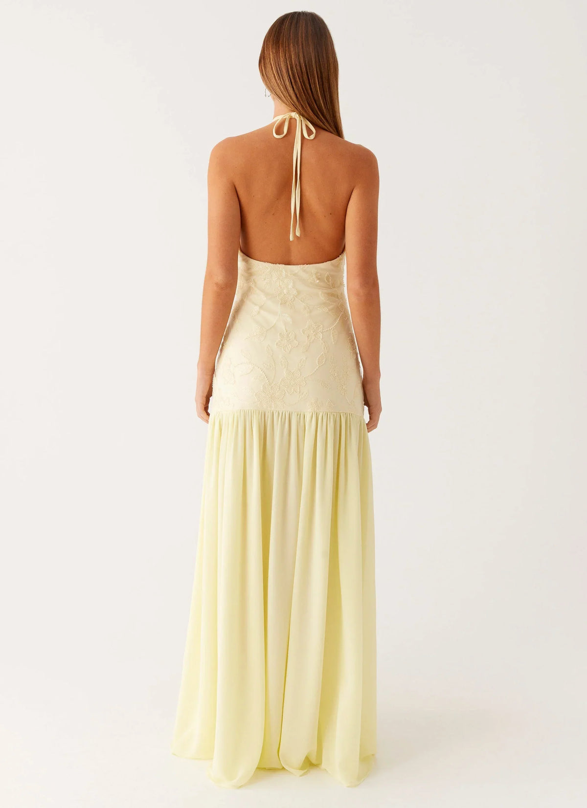 Janelle Beaded Maxi Dress - Yellow