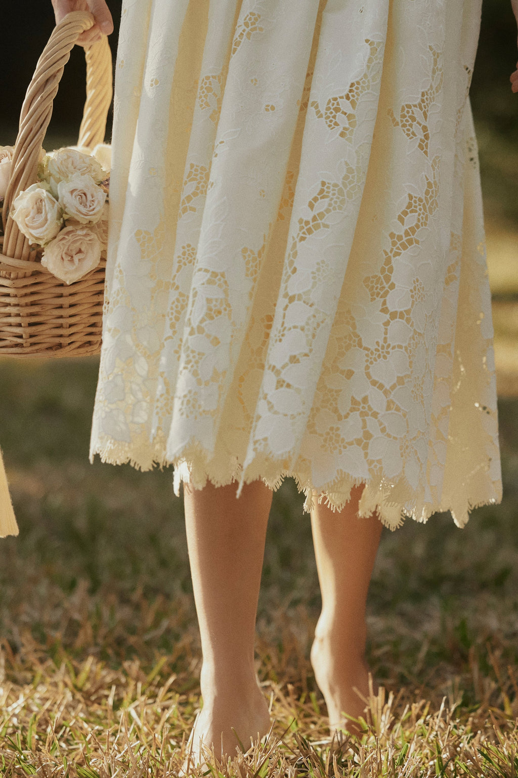 lemon custom lace + broderie anglaise midi sundress