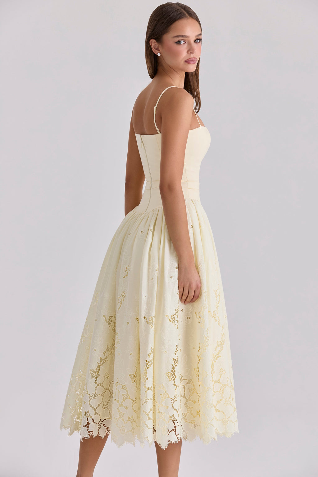 lemon custom lace + broderie anglaise midi sundress