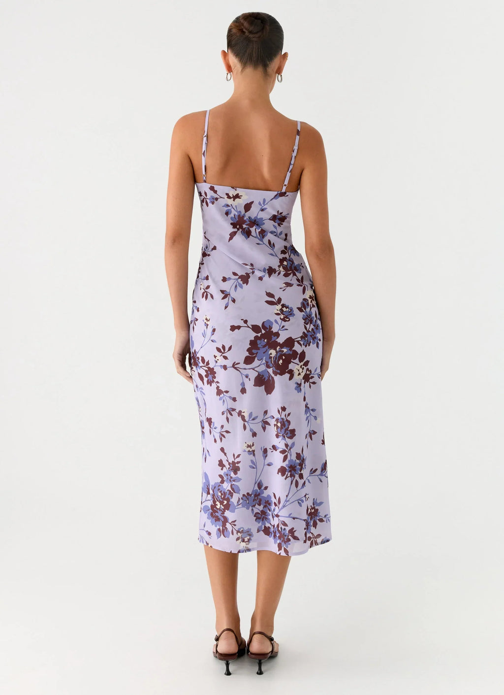 Bluma Lace Trim Midi Dress - Antique Lilac Floral