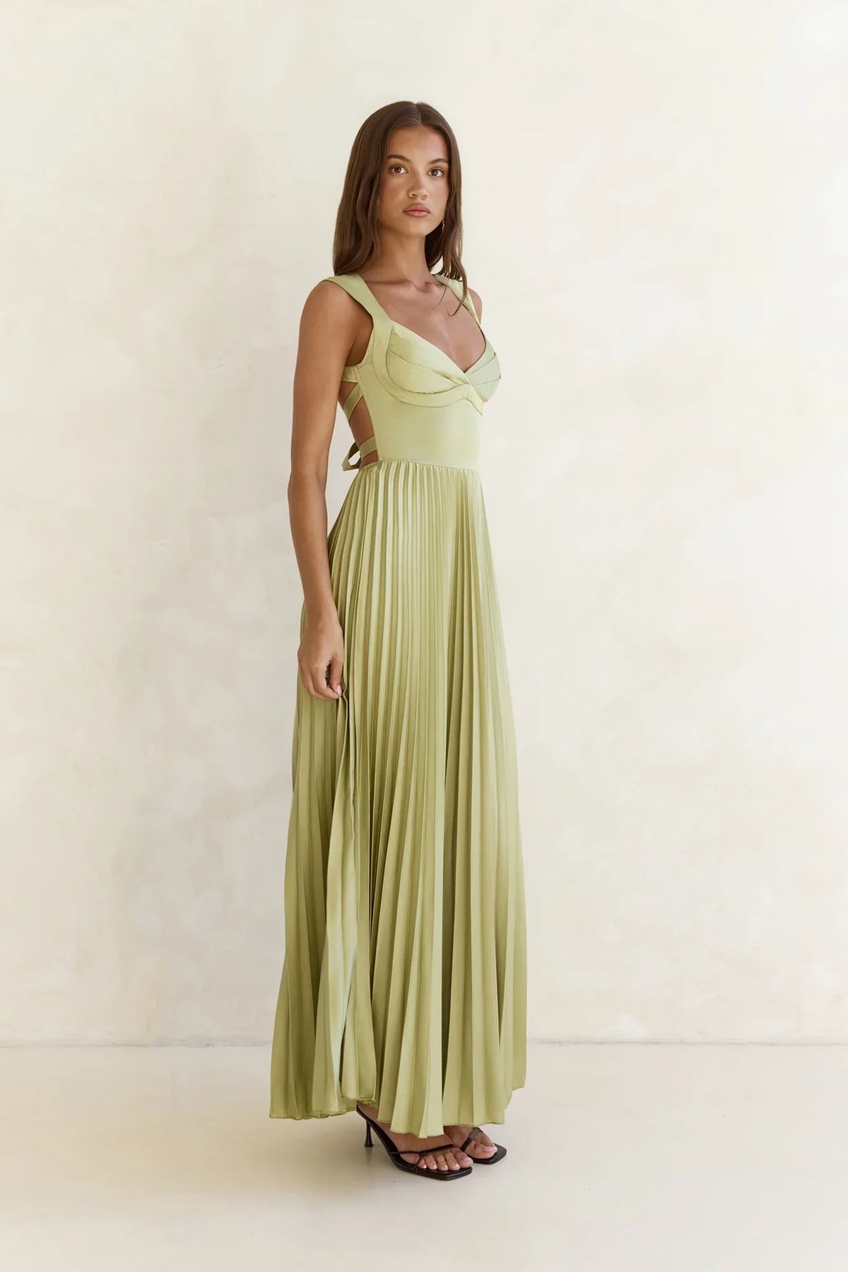 Song Of The Sky Plisse Maxi Dress Green