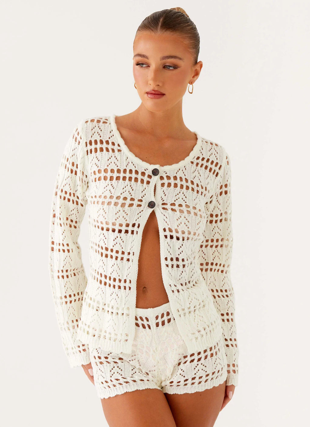 Baylock Crochet Shorts - White